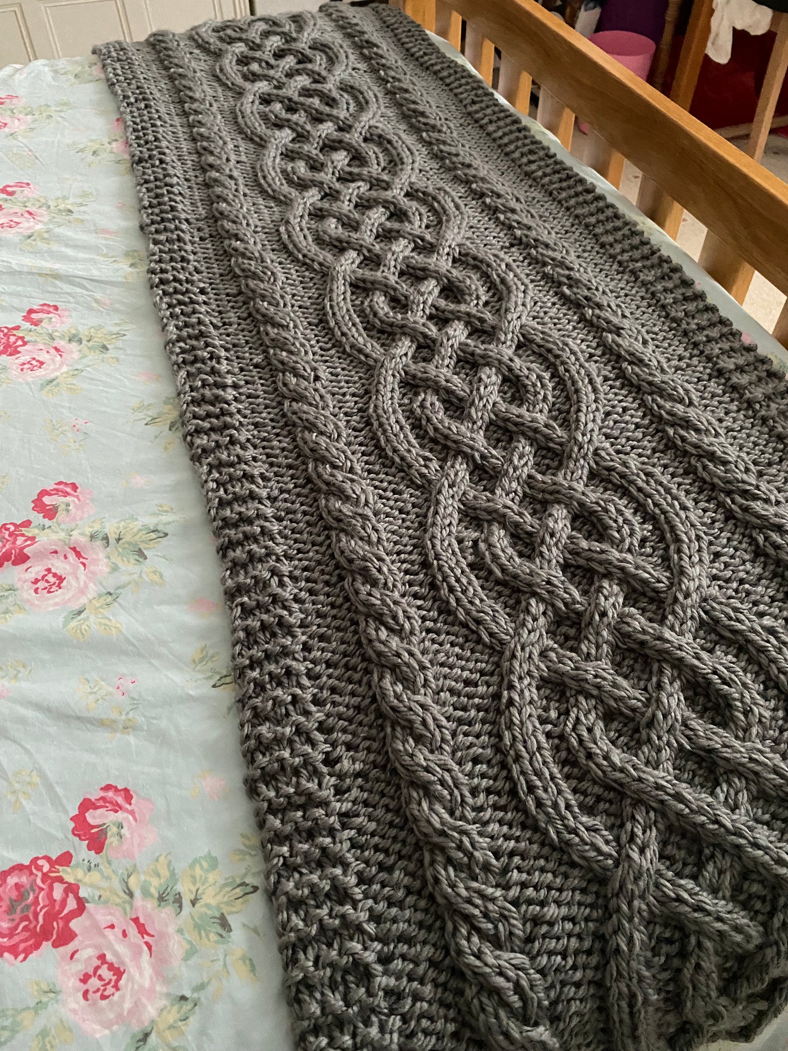 Knitting Pattern Bed Runner Super Chunky PDF Blanket Bed Etsy