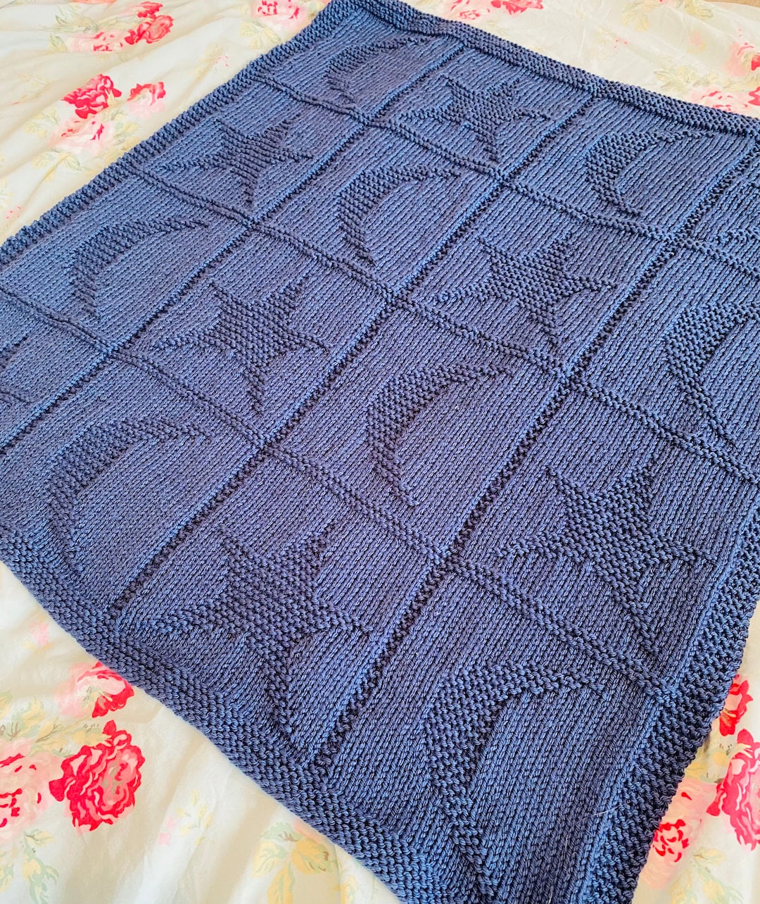 Knitting Pattern, Moon and Star Blanket, PDF, Instant Download, Baby ...