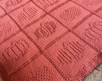 Knitting pattern, Patchwork Pumpkin blanket, Pattern, English, PDF