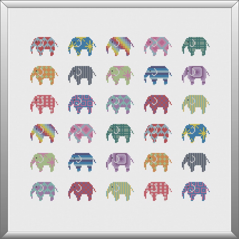 Elephant Cross Stitch Pattern PDF Instant Download DMC Etsy