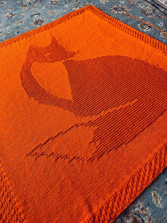 Fox Picture Blanket, Knitting Pattern, PDF, Instant Download
