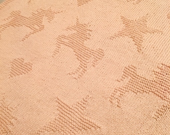 Unicorn Blanket Knitting Pattern, Baby Blanket Throw (PDF)