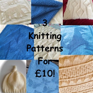 3 Knitting Pattern Deal, PDF, Combo Deal