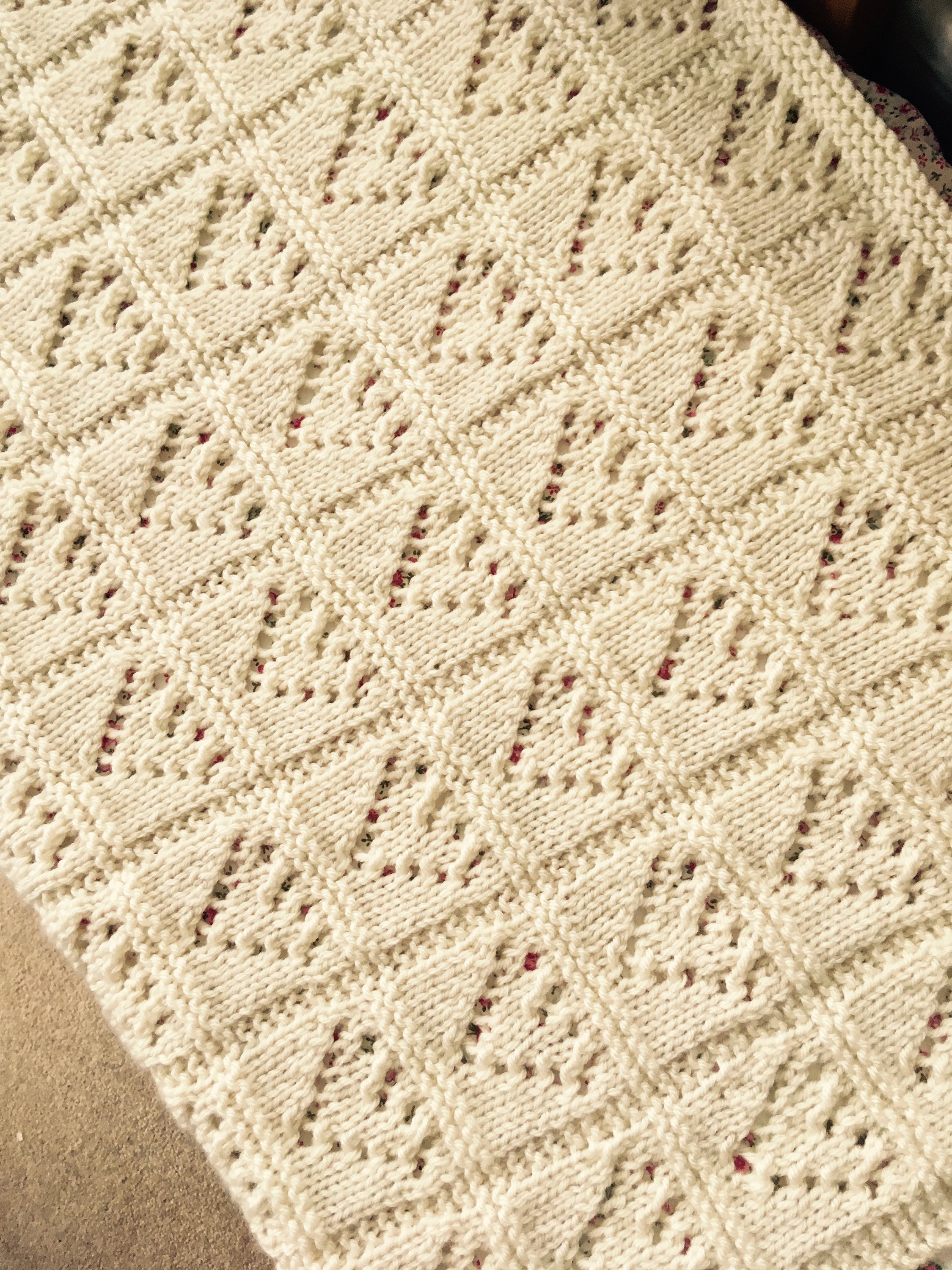 Lace Hearts Baby Blanket Knitting Pattern PDF Aran Worsted Etsy
