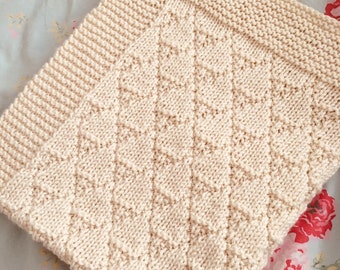 Knitting Pattern, Half Diamond, Textured Baby Blanket, PDF, Instant Download