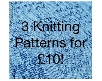 3 Knitting Pattern Deal, PDF, Combo Deal