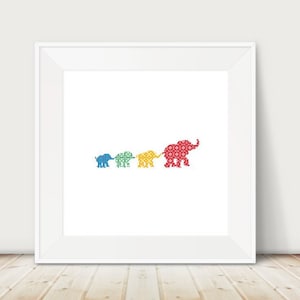 Elephant Family, Cross Stitch, PDF, Instant Download, DMC Threads