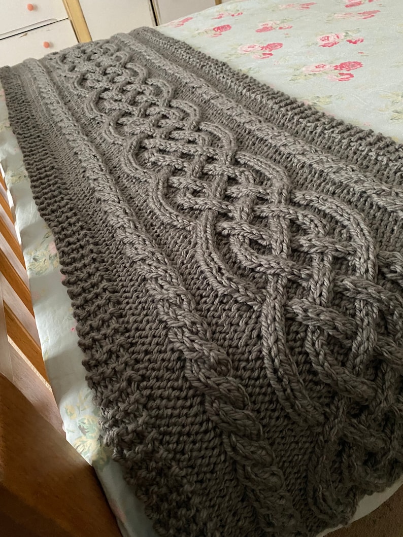Knitting Pattern Bed Runner Super Chunky PDF Blanket Bed Etsy