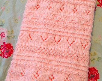 Knitting Pattern, Dreamy Stripes, Baby Blanket, PDF, Throw, Pram Blanket