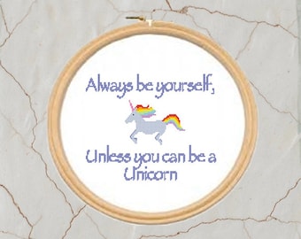 Unicorn Cross Stitch Pattern, DMC, PDF, Instant Download