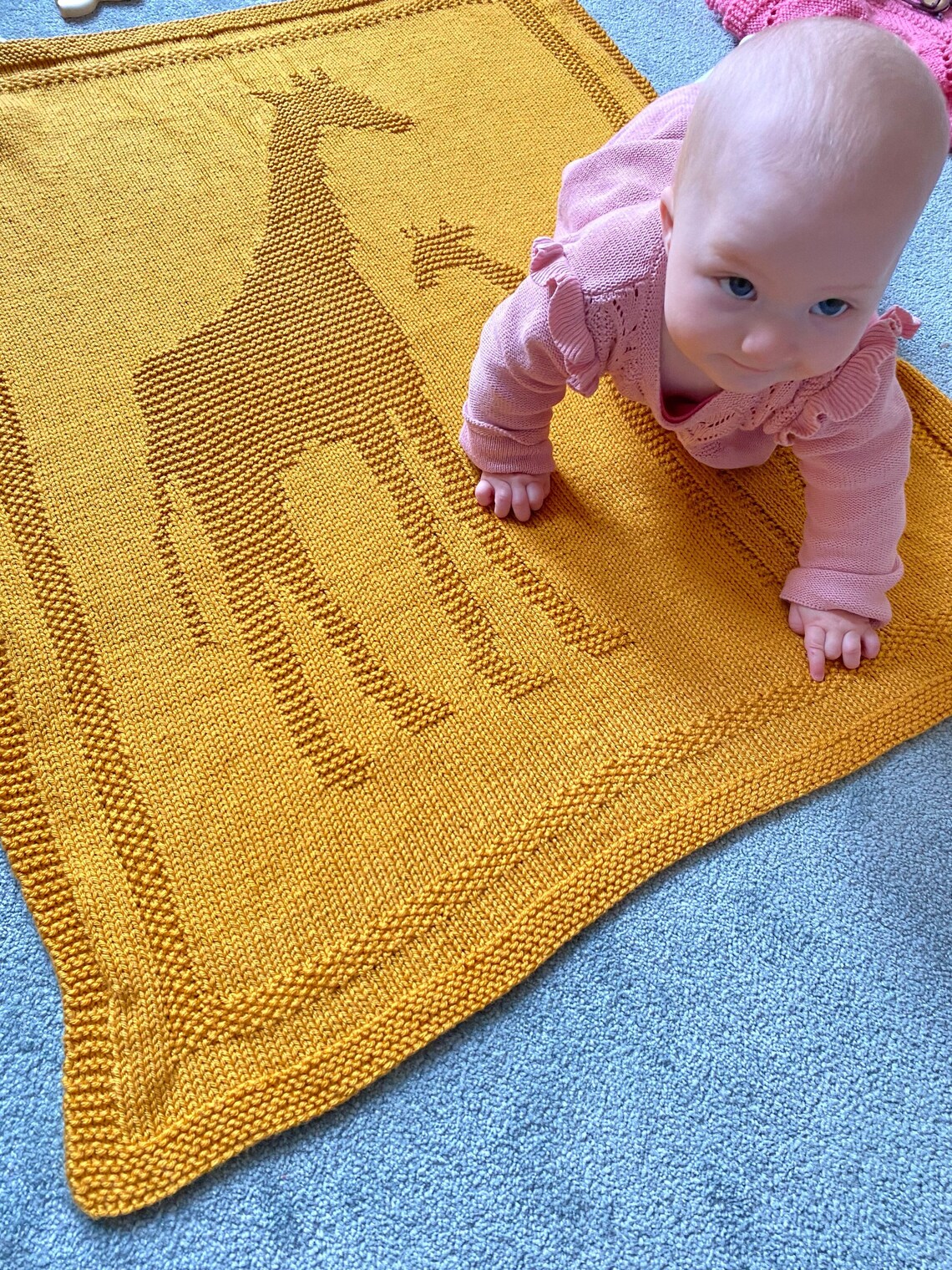 Giraffe Blanket Knitting Pattern PDF Instant Download Baby Etsy Australia