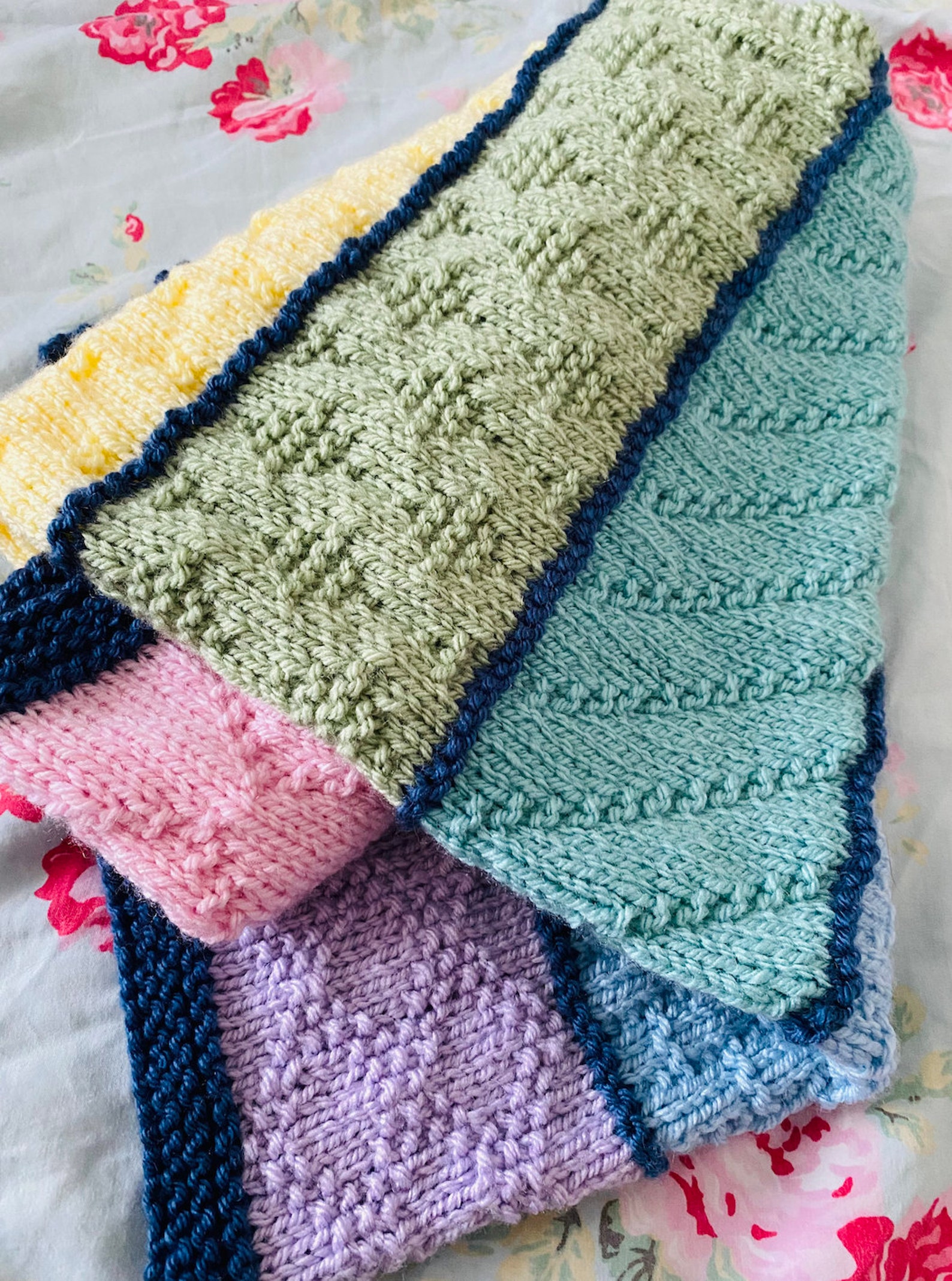 Knitting Pattern Colourful Sample Blanket - Etsy