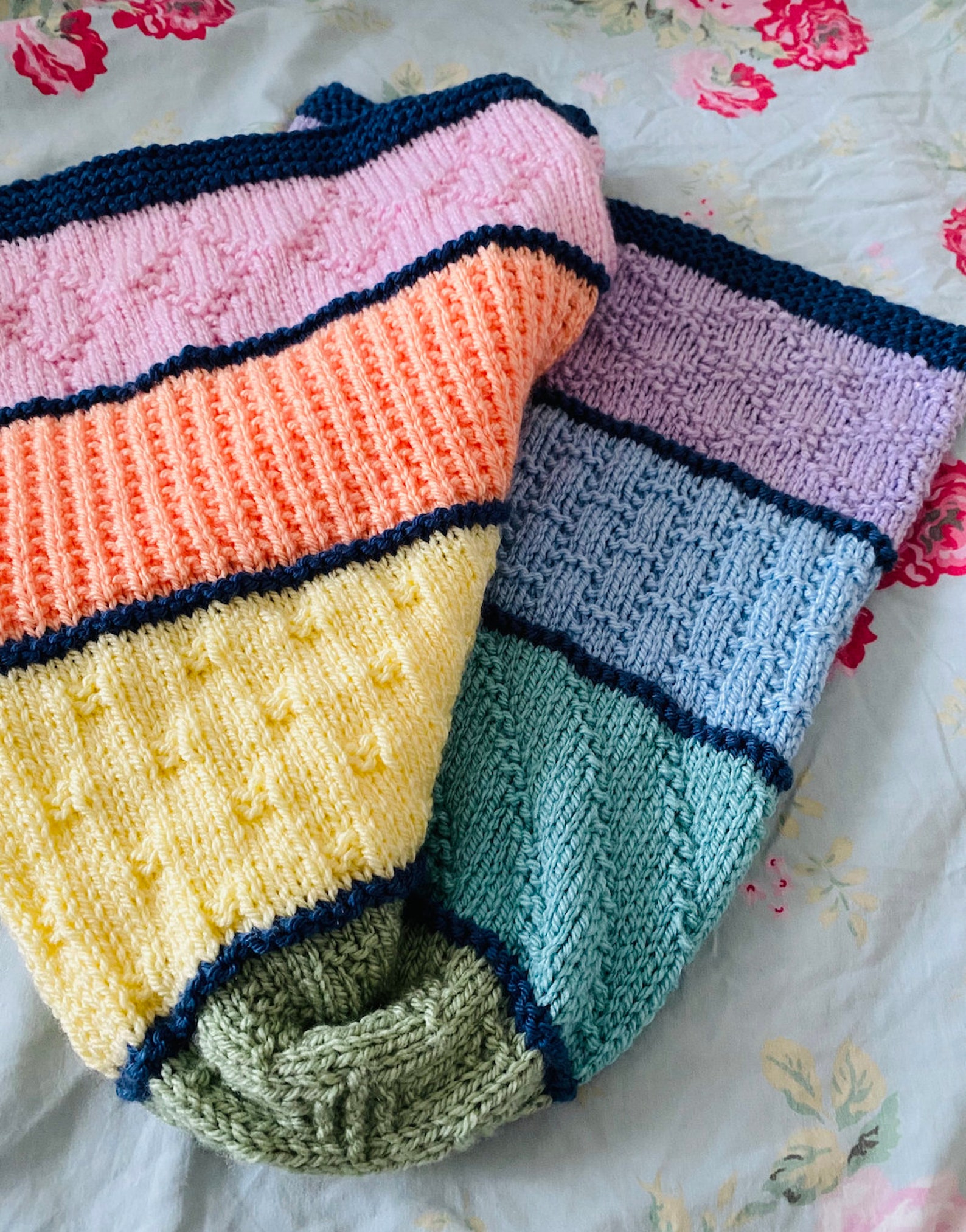 Knitting Pattern Colourful Sample Blanket - Etsy