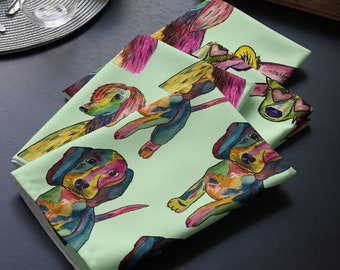 Watercolor Dog Cloth Napkin Set