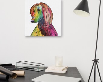 Radiant Afghan Hound Rhapsody Watercolor Canvas