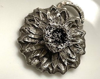 Straw Flower Sterling Silver Pendant