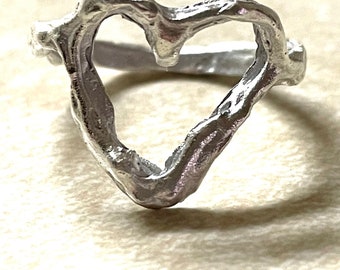 Valentines Day Ring, Heart Ring, Unique Rings, One Of A Kind, Unisex Statement Rings