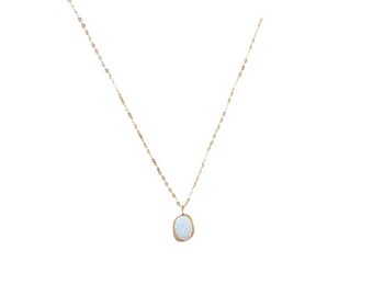 Titanium Steel Natural Opal Necklace