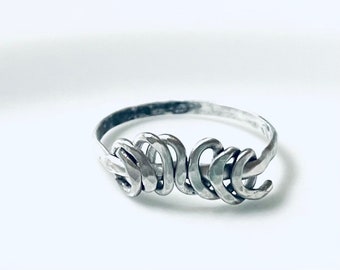 Half Haphazard Sterling Silver Statement Ring