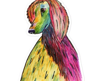 Radiant Afghan Hound Rhapsody Bubble-free stickers
