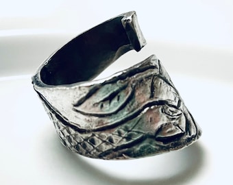 Floral Snake Spoon Ring