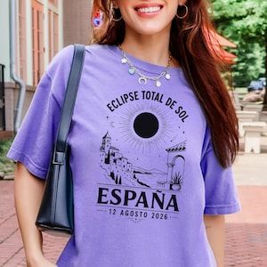 Spain Total Solar Eclipse Shirt, 2026 Eclipse España Tee, August 12 2026 Astronomy Travel Souvenir
