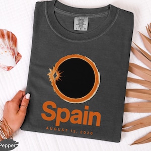 Total Solar Eclipse Spain Shirt, August 12 2026 Eclipse Tee, Solar Eclipse Travel Shirt, Eclipse Chaser Gift, Comfort Colors