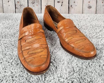 Cesare Paciotti Heren 10 Bruine Leren Instappers Italië 6379 Nette Schoenen