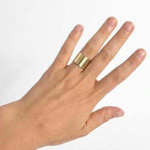 Wide Brass Ring Adjustable – Handmade Minimalist Gold Ring, Statement Band, Open Ring, Custom Size, Artisan Jewelry, Unisex