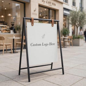Custom A-Frame Standing Sign, Double-Sided Sign, Outdoor Metal Business Display, Café Menu Board, Storefront Sign