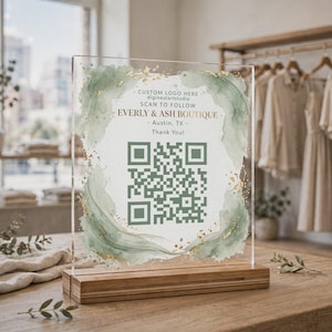 QR-codebord op maat | Gepersonaliseerd QR-scannerbord | QR-codedisplay voor bedrijven