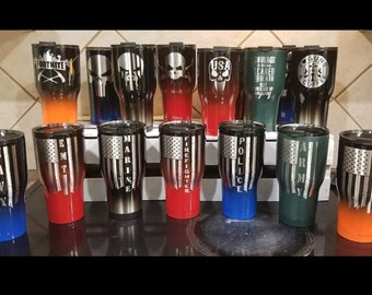 One Custom Powder Coated Stainless Steel Tumbler