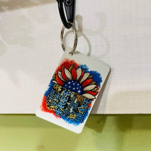 Custom Sublimated Keychain Land Of The Free Because Of The Brave