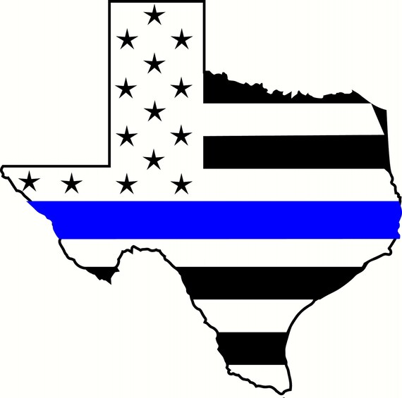 Texas Blue Line Decal | Etsy