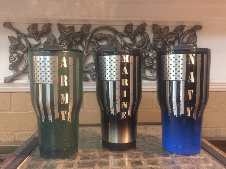 One Custom Powder Coated Police, Firefighter or EMT Stainless Steel ...