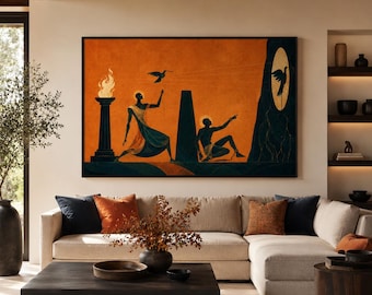 Plato's grot allegorie afdrukbaar, kunst aan de muur Griekse filosofie, poster oude mythologie, digitale download