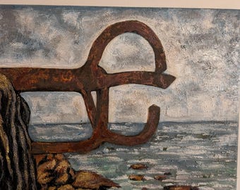 Comb of the Wind, mixed media painting