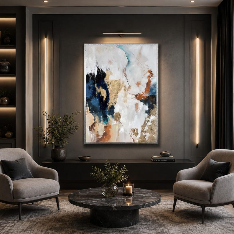 Modern Abstract Texture Artwork, Neutral Tones Wall Art, Contemporary ...