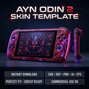 Modello SVG per skin di Odin 2 di AYN | File di taglio preciso per skin in vinile | Vettore per console di gioco portatile | Download digitale (SVG)