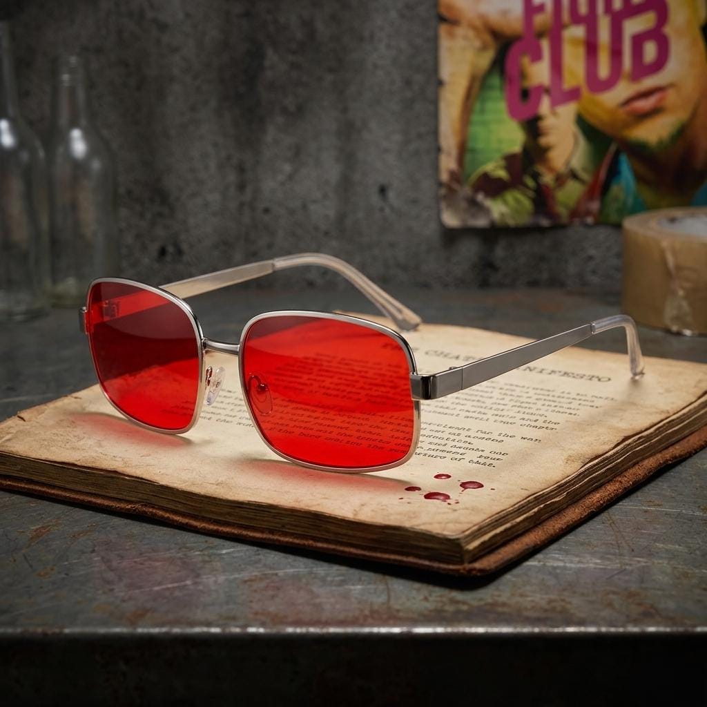 Tyler Durden Sunglasses | Fight Club Inspired Rose Red Sunglasses