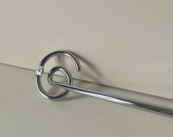 Postmodern Vintage 90's y2k Squiggle Swirl Chrome Coat Hook Towel Hanger Rack Bar