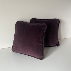 Studio Made Merlot Corduroy Pillow | Piped Edge Down Insert (14x14)