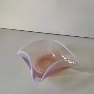 Stunning Handblown Pink Purple Glass Decorative Bowl