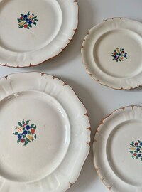 Vintage Country French Ironstone Dinnerware – Plates, Bowls, or Cups (Choose Set)
