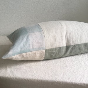 Lumbar Cushion | Throw Pillow | 14 x 24 | Linen backing | Wabi Sabi | Boho | Patchwork |