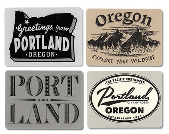 Portland Oregon Cards, Old Hand Drawn, Hipster