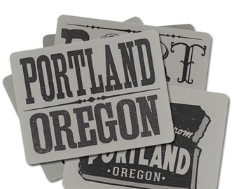 PDX Postcards, Portland, Vintage Letters, Typografia, Prezent świąteczny