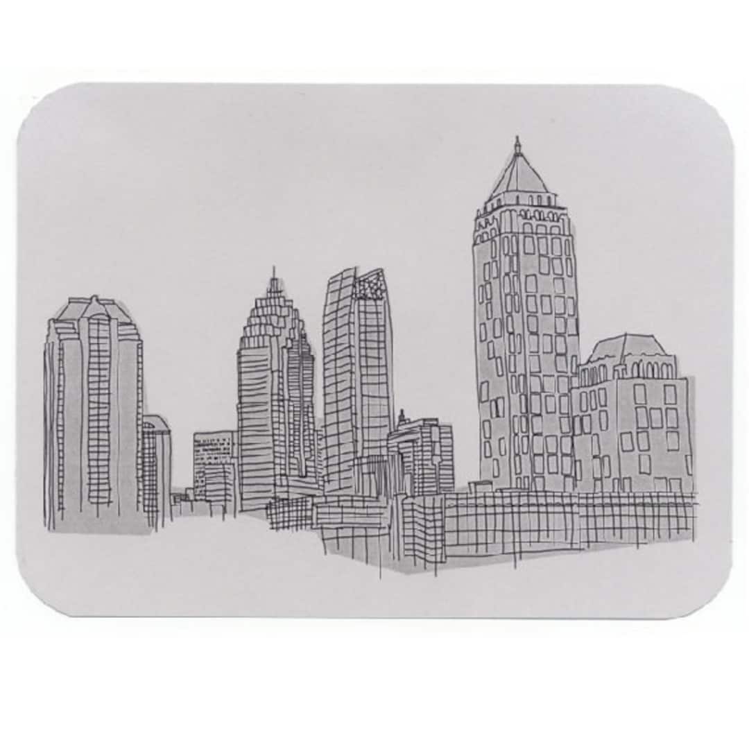 Atlanta Postcards, Landmark Drawings, ATL Buildings, Souvenir, Gifts - Etsy