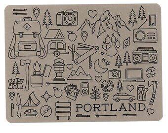 5 pocztówek, Portland, Vintage PDX, napisy, pamiątka