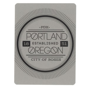 5 Hipster Portland Postcards Set, PDX, Retro Fonts, Holiday image 2